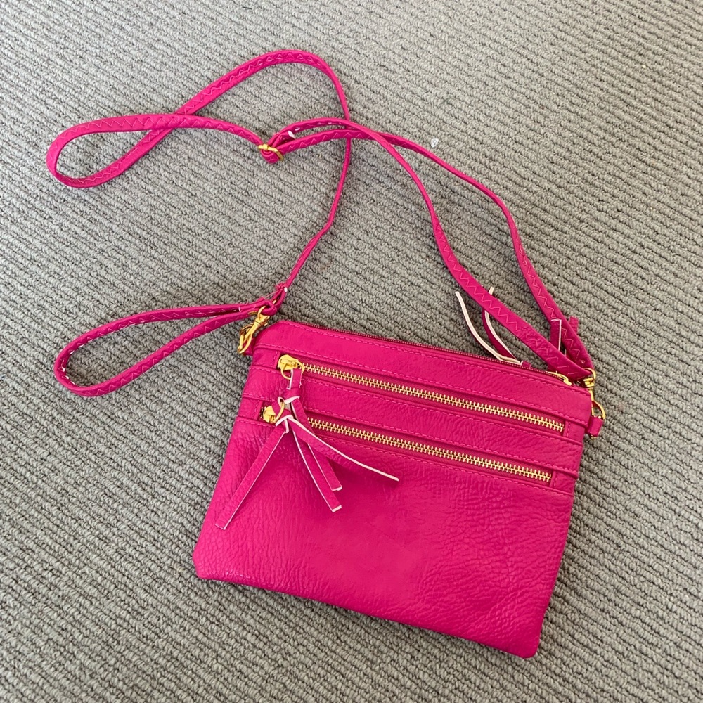 Fuschia Cross-Body/Wristlet Purse - NWOT - Picture 4 of 7